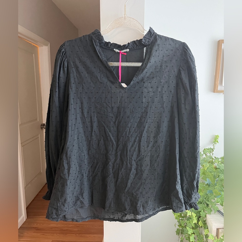NEW COLLECTION Black Swiss Dot 100% Cotton Top
